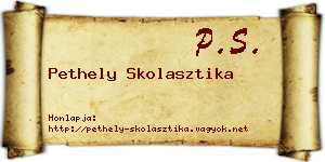 Pethely Skolasztika névjegykártya